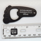 Screaming Sasquatch Foot Keychain Black w Ruler