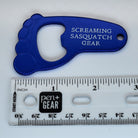 Screaming Sasquatch Foot Keychain Blue w Ruler