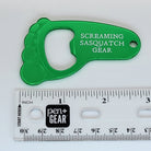 Screaming Sasquatch Foot Keychain Green w Ruler