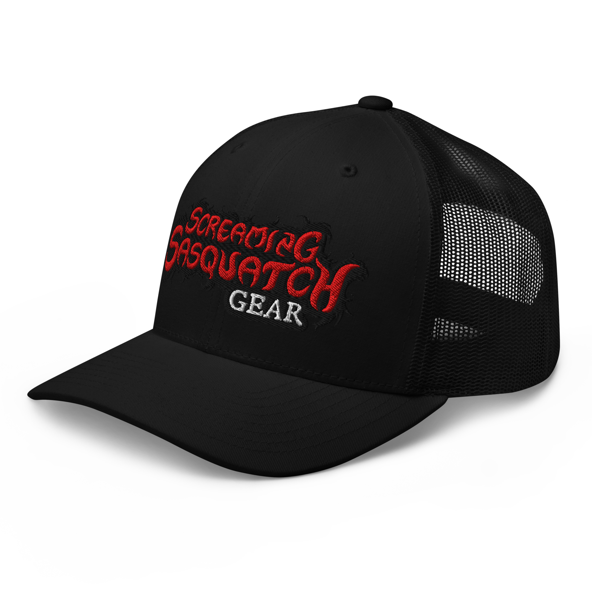 Screaming Sasquatch Hat Black on Black Side