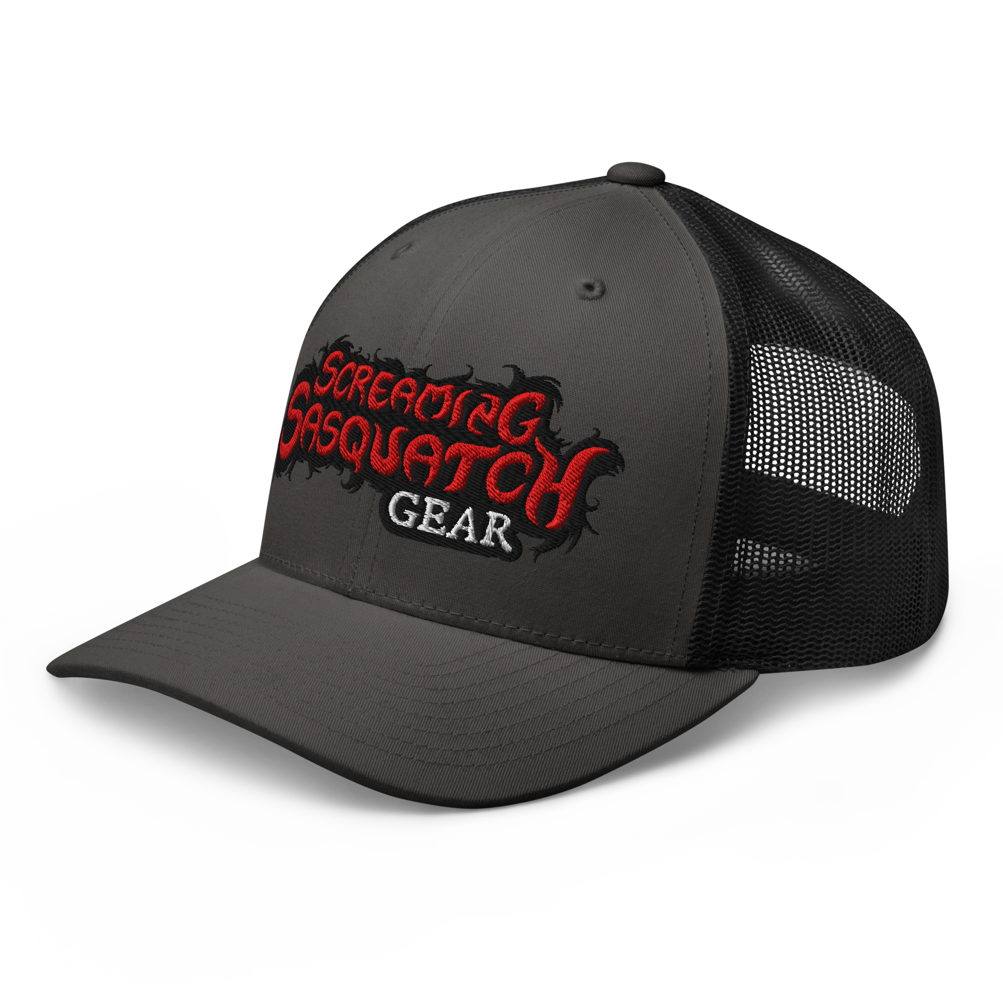 Screaming Sasquatch Hat Charcoal and Black Side