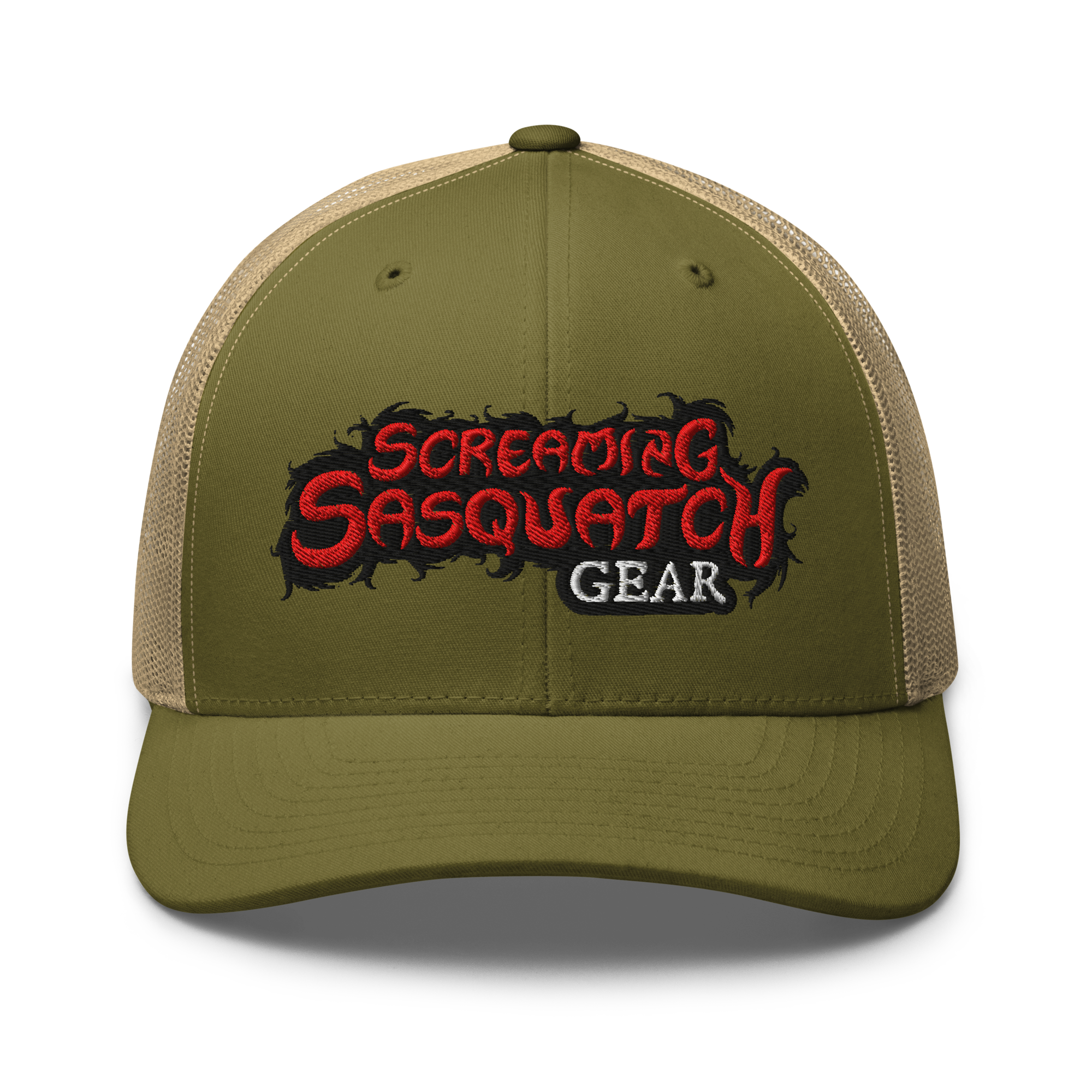 Screaming Sasquatch Hat Moss and Khaki Front