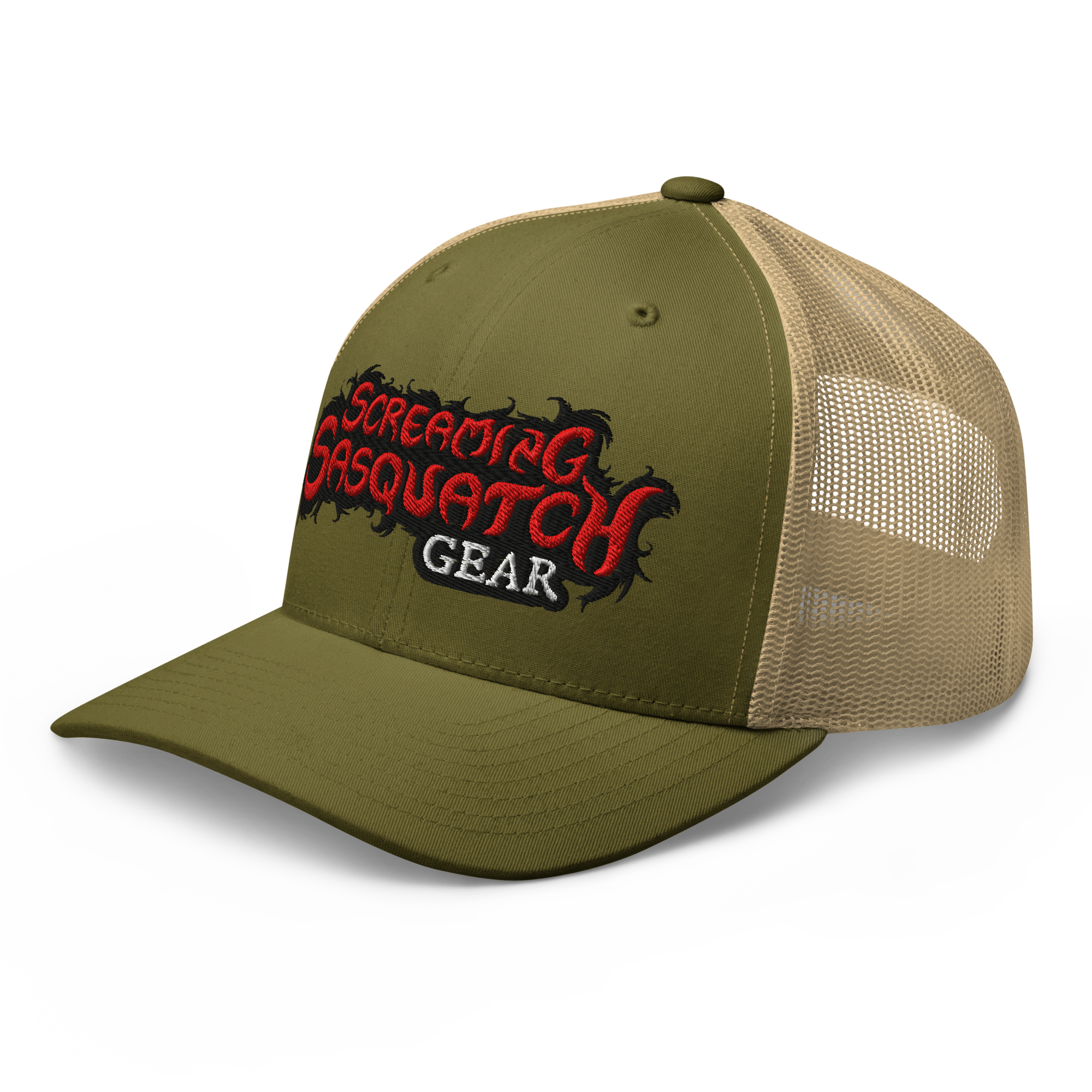 Screaming Sasquatch Hat Moss and Khaki Side