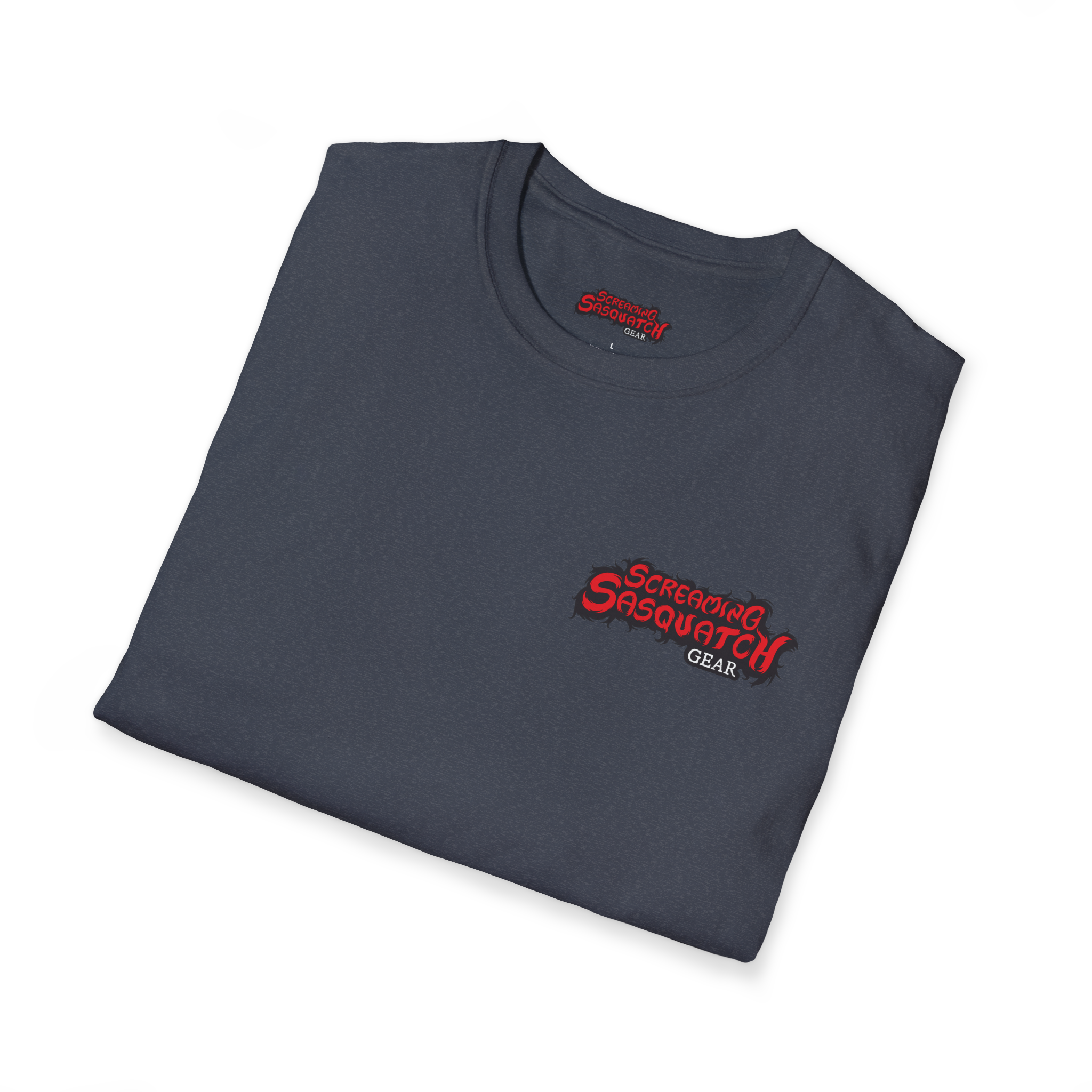 Screaming_Sasquatch_T-Shirt_Depths_Unleashed_Heather_Navy_Folded