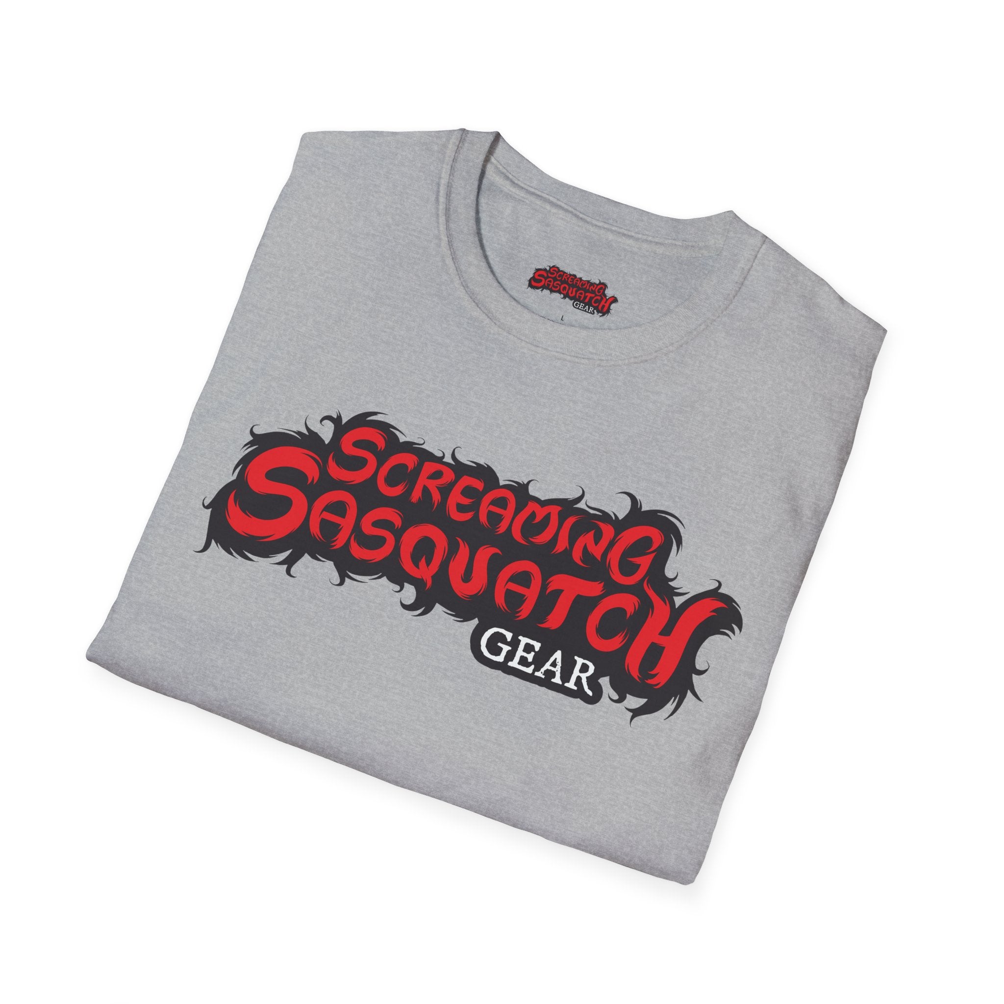 Screaming Sasquatch T-Shirt Logo Grey Folded