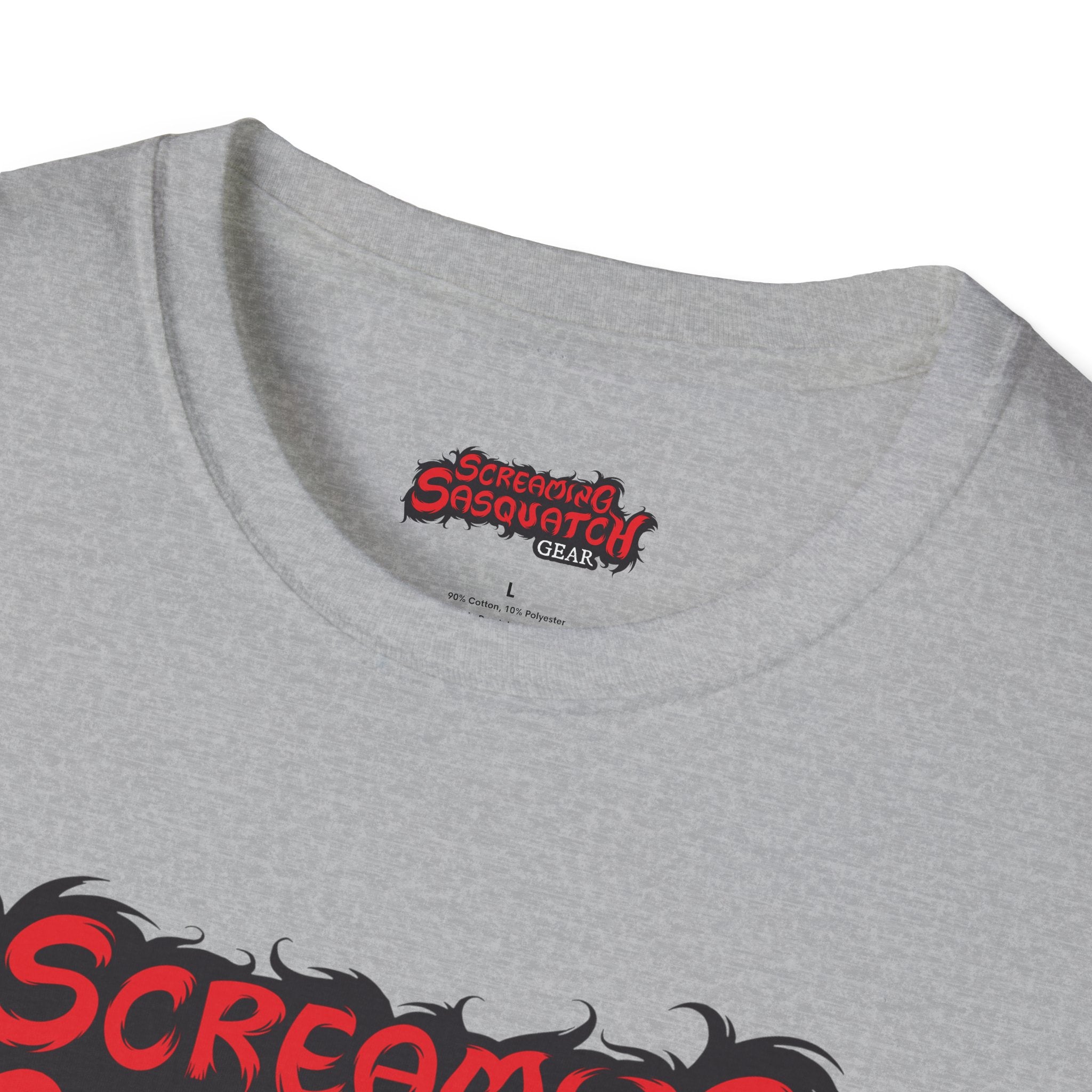 Screaming Sasquatch T-Shirt Logo Grey Tag