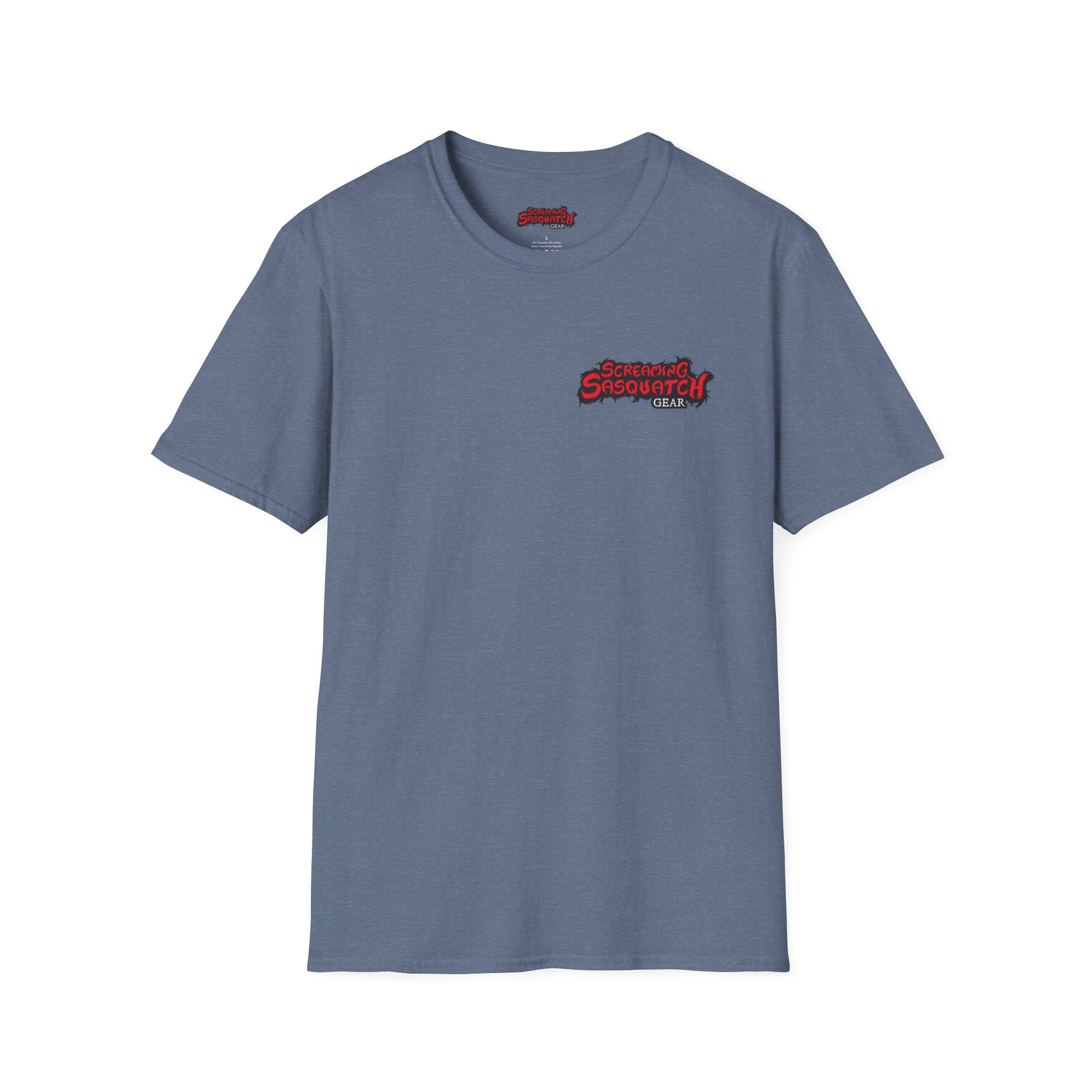 Screaming Sasquatch T-Shirt Loud Proud Blue Front