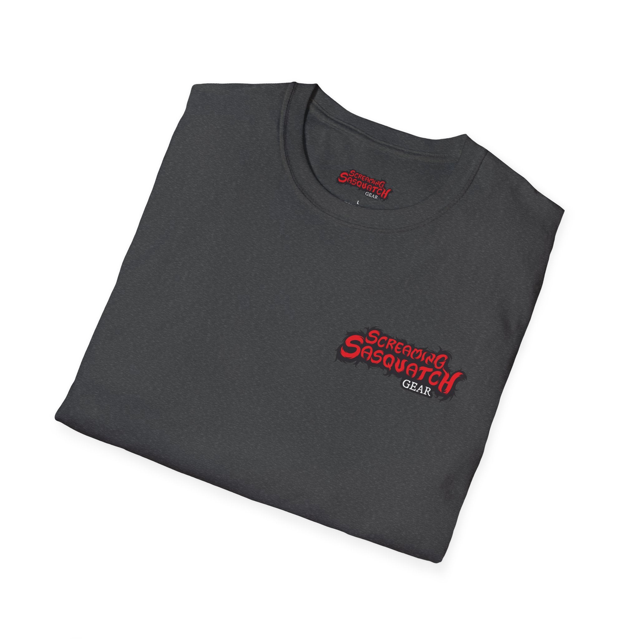 Screaming Sasquatch T-Shirt Make Your Own Noise Grey Folded