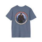 Screaming Sasquatch T-Shirt Mountain Noise Blue Back