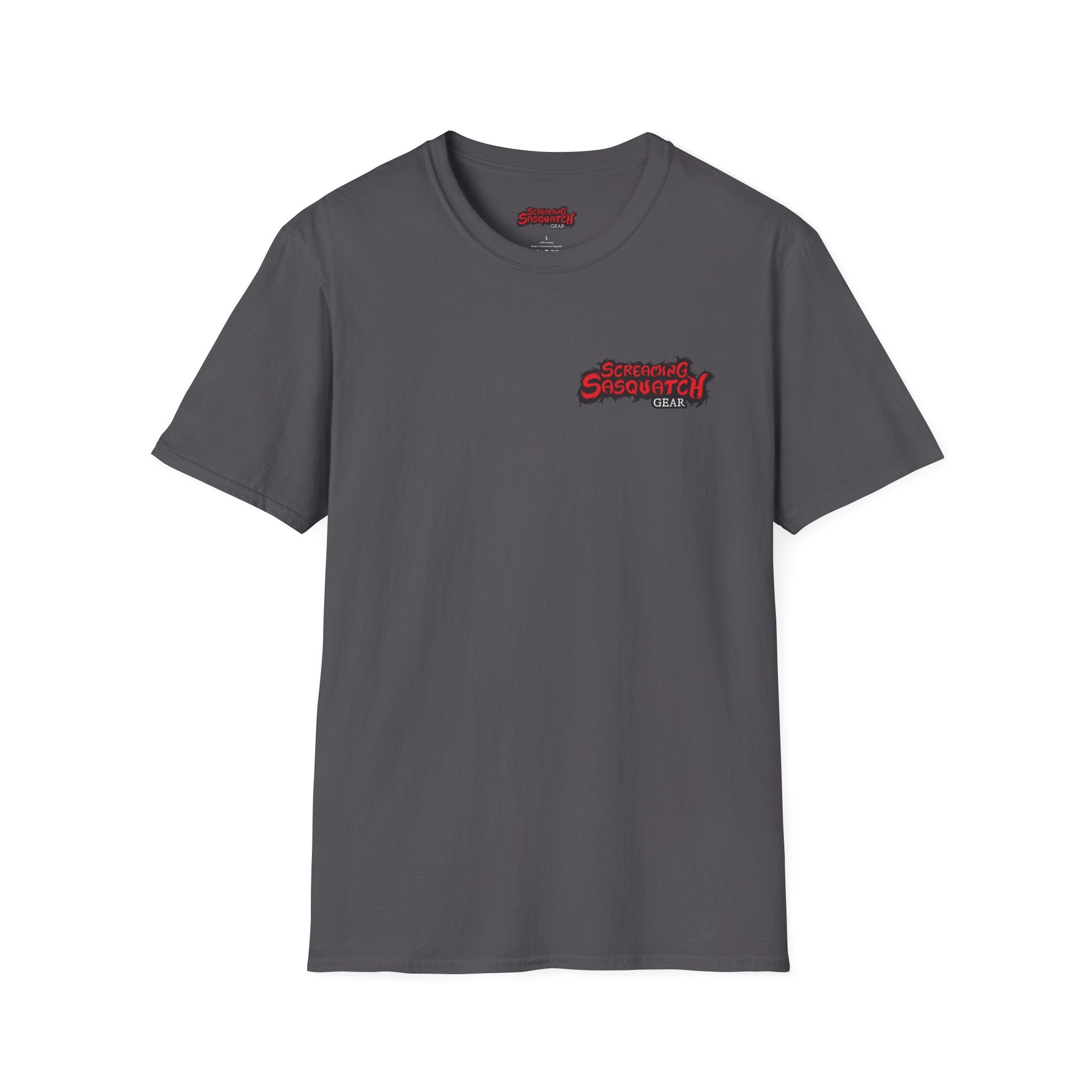 Screaming Sasquatch T-Shirt Mountain Noise Gray Front