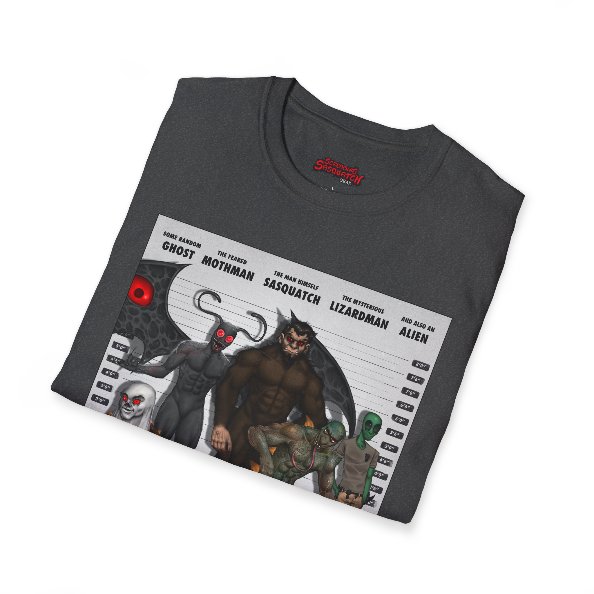 Screaming_Sasquatch_T-Shirt_Suspects_Dark_Heather_Folded