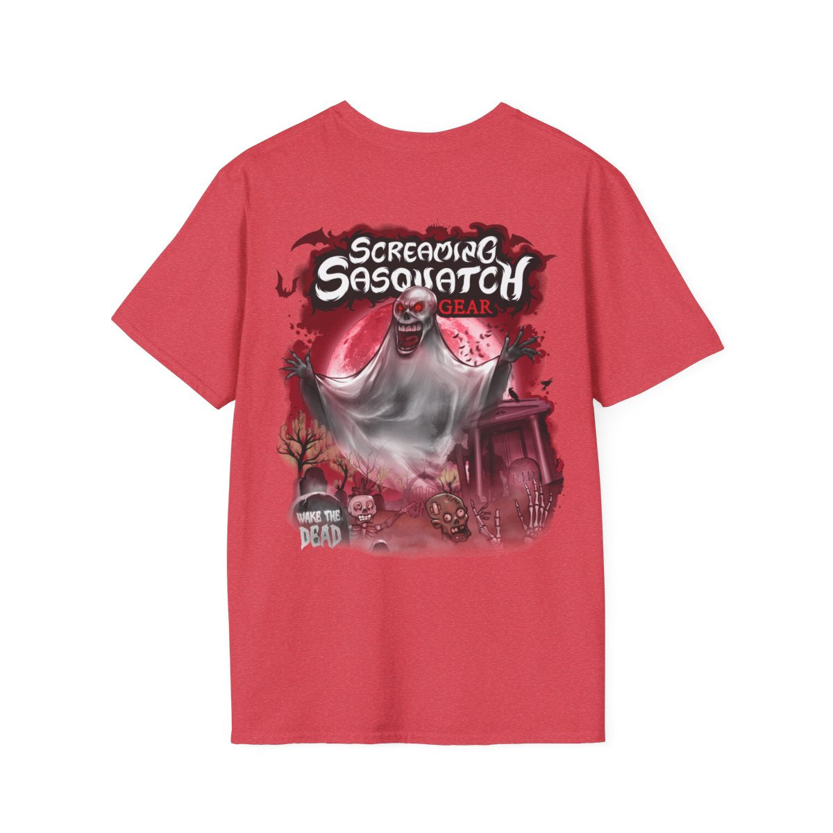 Screaming_Sasquatch_T-Shirt_Wake_The_Dead_Heather_Red_Back