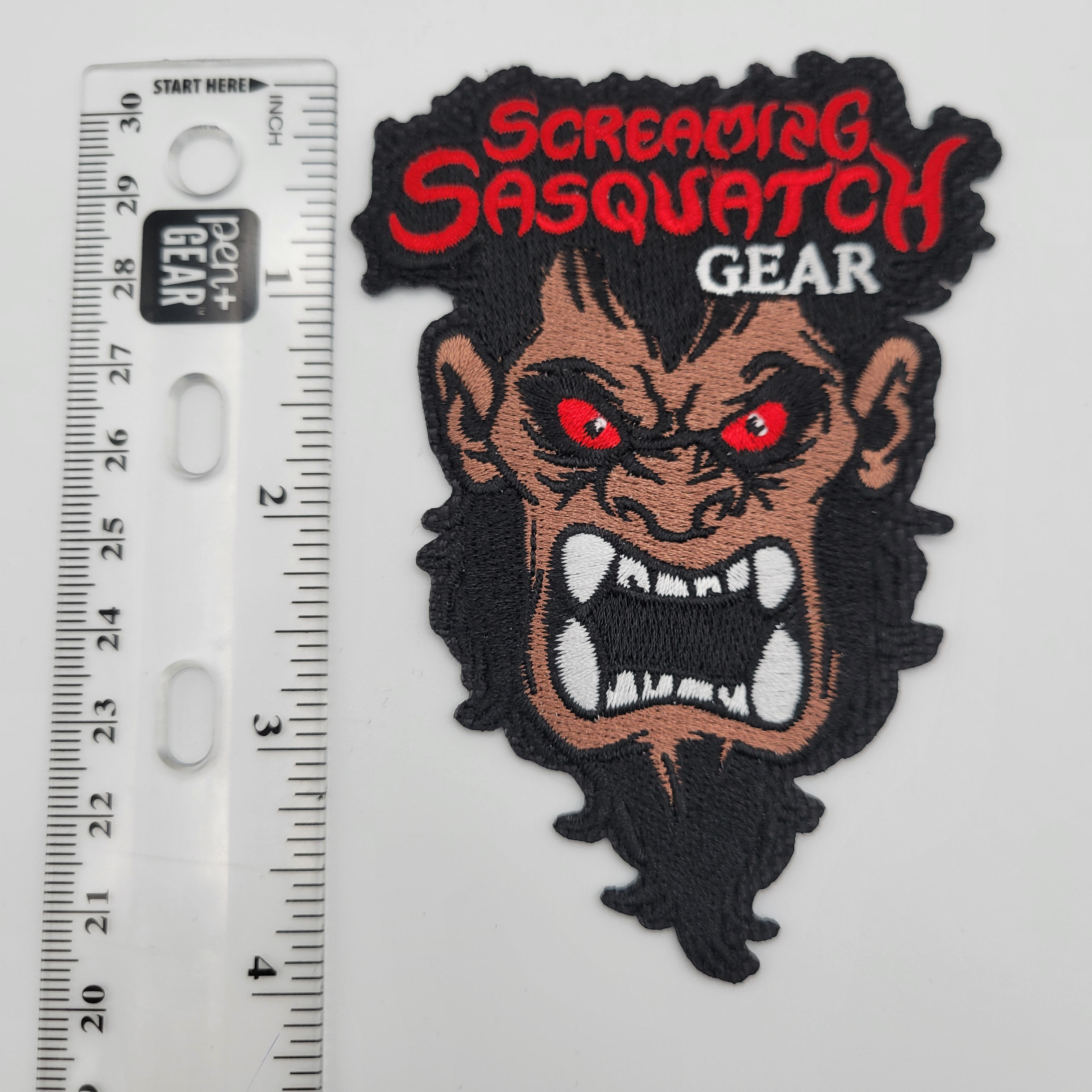 Screaming_Sasquatch_Mascot_Patch_w_Ruler