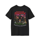 Screaming Sasquatch T-Shirt Make Your Own Noise Black Back