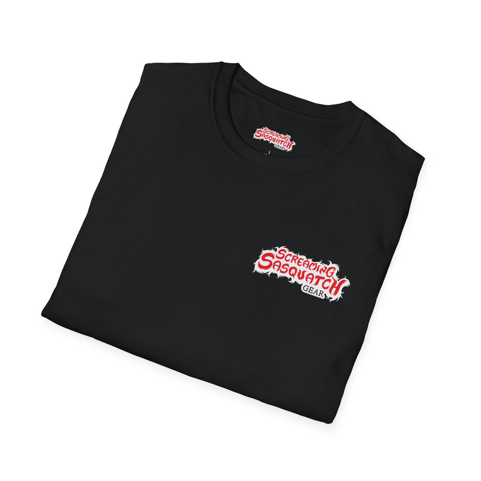 Screaming Sasquatch T-Shirt Make Your Own Noise Black Folded