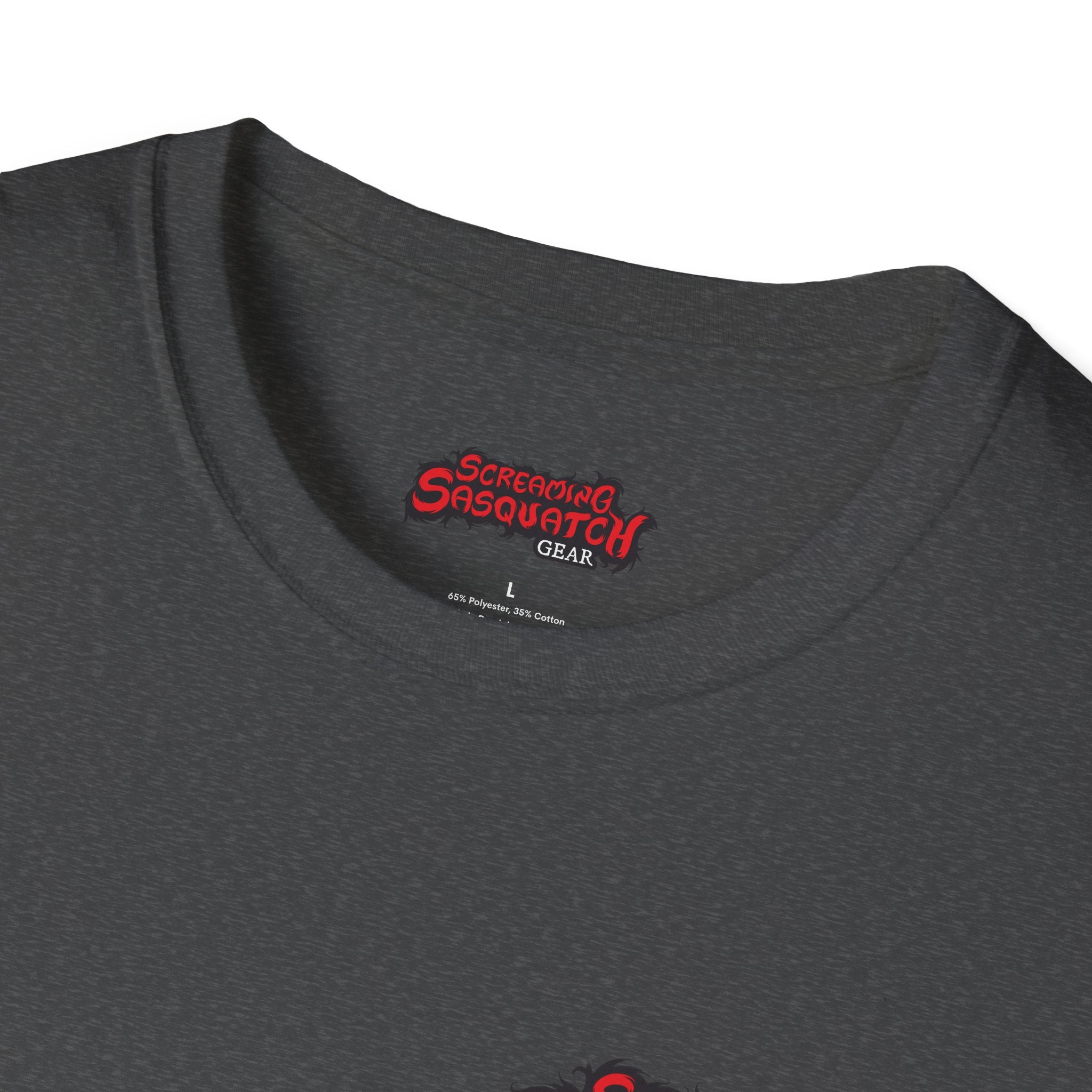 Screaming Sasquatch T-Shirt Make Your Own Noise Grey Tag